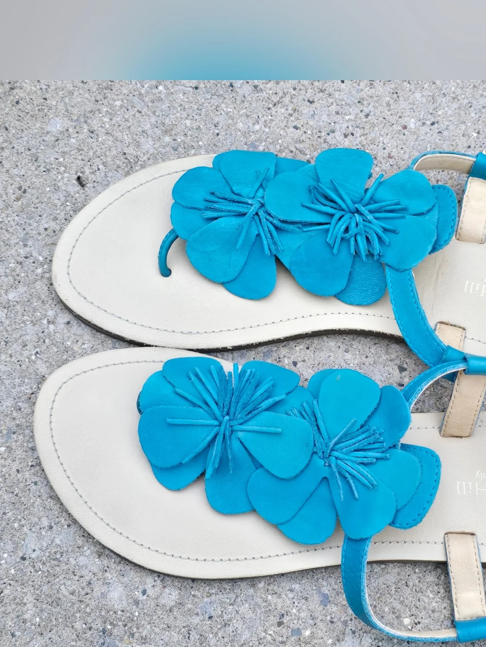 Garnet Hill Sandals Sz 7 Leather Thong Sandals Strappy Boho Vacation Resort - Picture 2 of 11